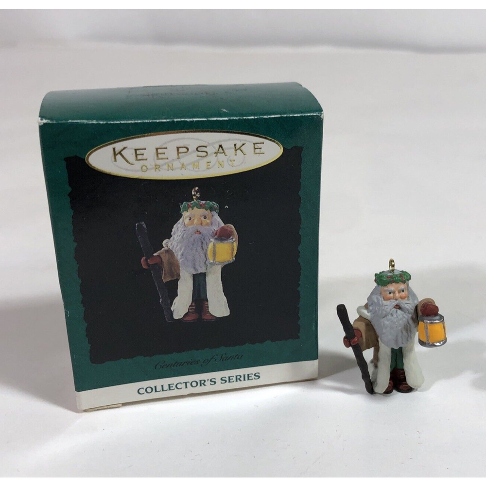 Vintage Hallmark Keepsake Ornament - Centuries of Santa 1996 Miniature in Box - Picture 10 of 13